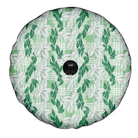 Hawaii Ti Leaf Maile Tuberose Lei Spare Tire Cover With Hanalei Leaf Green LT05 - Polynesian Pride