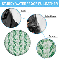 Hawaii Ti Leaf Maile Tuberose Lei Spare Tire Cover With Hanalei Leaf Green LT05 - Polynesian Pride