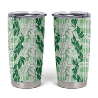 Hawaii Ti Leaf Maile Tuberose Lei Tumbler Cup With Hanalei Leaf Green LT05 Green - Polynesian Pride