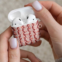 Hawaii Ti Leaf Maile Tuberose Lei AirPods Case With Hanalei Leaf Red LT05 - Polynesian Pride