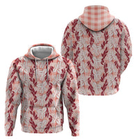 Hawaii Ti Leaf Maile Tuberose Lei Hoodie With Hanalei Leaf Red LT05 - Polynesian Pride