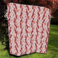 Hawaii Ti Leaf Maile Tuberose Lei Quilt With Hanalei Leaf Red LT05 - Polynesian Pride