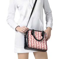 Hawaii Ti Leaf Maile Tuberose Lei Shoulder Handbag With Hanalei Leaf Red LT05 - Polynesian Pride