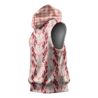 Hawaii Ti Leaf Maile Tuberose Lei Sleeveless Hoodie With Hanalei Leaf Red LT05 - Polynesian Pride