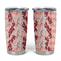 Hawaii Ti Leaf Maile Tuberose Lei Tumbler Cup With Hanalei Leaf Red LT05 Red - Polynesian Pride