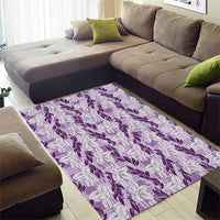 Hawaii Ti Leaf Maile Tuberose Lei Area Rug With Hanalei Leaf Purple LT05 - Polynesian Pride