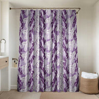 Hawaii Ti Leaf Maile Tuberose Lei Bathroom Set With Hanalei Leaf Purple LT05 Shower Curtain Only Purple - Polynesian Pride
