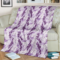 Hawaii Ti Leaf Maile Tuberose Lei Blanket With Hanalei Leaf Purple LT05 - Polynesian Pride
