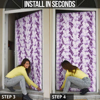 Hawaii Ti Leaf Maile Tuberose Lei Door Cover With Hanalei Leaf Purple LT05 - Polynesian Pride
