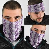 Hawaii Ti Leaf Maile Tuberose Lei Neck Gaiter With Hanalei Leaf Purple LT05 - Polynesian Pride