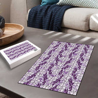 Hawaii Ti Leaf Maile Tuberose Lei Puzzle With Hanalei Leaf Purple LT05 - Polynesian Pride