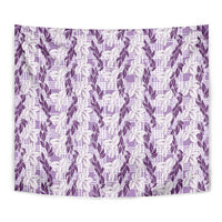 Hawaii Ti Leaf Maile Tuberose Lei Tapestry With Hanalei Leaf Purple LT05 - Polynesian Pride
