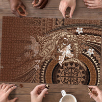 Samoa Tatau Marlin Puzzle With Siapo Motifs Brown LT05 - Polynesian Pride