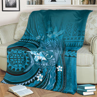 Samoa Tatau Marlin Blanket With Siapo Motifs Teal