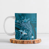 Samoa Tatau Marlin Ceramic Mug With Siapo Motifs Teal