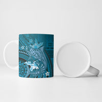 Samoa Tatau Marlin Ceramic Mug With Siapo Motifs Teal