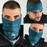 Samoa Tatau Marlin Neck Gaiter With Siapo Motifs Teal LT05 - Polynesian Pride