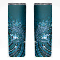 Samoa Tatau Marlin Skinny Tumbler With Siapo Motifs Teal LT05 Teal - Polynesian Pride