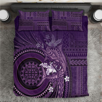 Samoa Tatau Marlin Bedding Set With Siapo Motifs Violet LT05 Violet - Polynesian Pride