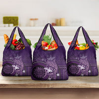 Samoa Tatau Marlin Grocery Bag With Siapo Motifs Violet LT05 3-pack One Size Violet - Polynesian Pride