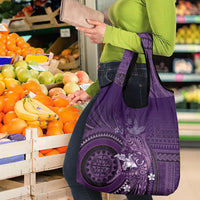 Samoa Tatau Marlin Grocery Bag With Siapo Motifs Violet LT05 - Polynesian Pride