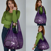 Samoa Tatau Marlin Grocery Bag With Siapo Motifs Violet LT05 - Polynesian Pride