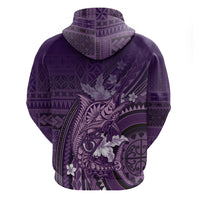 Samoa Tatau Marlin Hoodie With Siapo Motifs Violet LT05 - Polynesian Pride