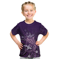 Samoa Tatau Marlin Kid T Shirt With Siapo Motifs Violet LT05 Violet - Polynesian Pride