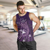 Samoa Tatau Marlin Men Tank Top With Siapo Motifs Violet