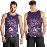 Samoa Tatau Marlin Men Tank Top With Siapo Motifs Violet