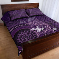 Samoa Tatau Marlin Quilt Bed Set With Siapo Motifs Violet LT05 - Polynesian Pride