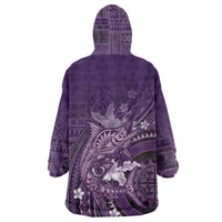 Samoa Tatau Marlin Wearable Blanket Hoodie With Siapo Motifs Violet