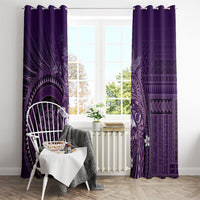 Samoa Tatau Marlin Window Curtain With Siapo Motifs Violet LT05 - Polynesian Pride