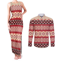 Tonga Language Week Couples Matching Tank Maxi Dress and Long Sleeve Button Shirt Lea Faka-Tonga Everyday - Polynesian Pride