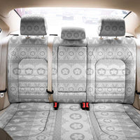 Tonga White Sunday Back Car Seat Cover Tongan Ngatu Siale Pattern - Polynesian Pride