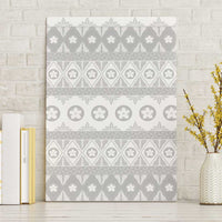 Tonga White Sunday Canvas Wall Art Tongan Ngatu Siale Pattern - Polynesian Pride