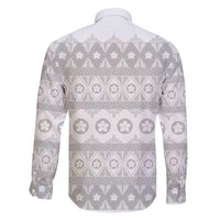 Tonga White Sunday Family Matching Puletasi and Hawaiian Shirt Tongan Ngatu Siale Pattern - Polynesian Pride