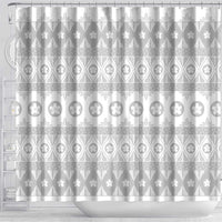 Tonga White Sunday Shower Curtain Tongan Ngatu Siale Pattern - Polynesian Pride
