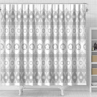 Tonga White Sunday Shower Curtain Tongan Ngatu Siale Pattern - Polynesian Pride