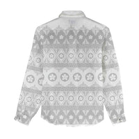 Tonga White Sunday Women Casual Shirt Tongan Ngatu Siale Pattern - Polynesian Pride