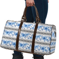 Samoa White Sunday Travel Bag Samoan Tapa Blue Hibiscus LT05 - Polynesian Pride