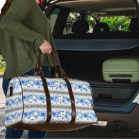 Samoa White Sunday Travel Bag Samoan Tapa Blue Hibiscus LT05 - Polynesian Pride