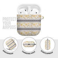 Samoa White Sunday AirPods Case Samoan Tapa Yellow Hibiscus - Polynesian Pride