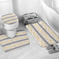 Samoa White Sunday Bathroom Set Samoan Tapa Yellow Hibiscus - Polynesian Pride