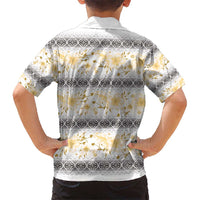 Samoa White Sunday Hawaiian Shirt Samoan Tapa Yellow Hibiscus - Polynesian Pride