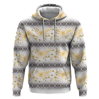 Samoa White Sunday Hoodie Samoan Tapa Yellow Hibiscus - Polynesian Pride