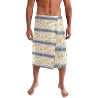 Samoa White Sunday Lavalava Samoan Tapa Yellow Hibiscus - Polynesian Pride