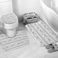 Samoa White Sunday Bathroom Set Samoan Tapa White Hibiscus - Polynesian Pride