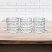 Samoa White Sunday Ceramic Mug Samoan Tapa White Hibiscus - Polynesian Pride