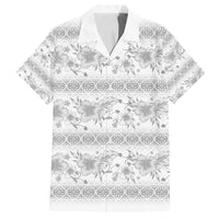 Samoa White Sunday Family Matching Puletasi and Hawaiian Shirt Samoan Tapa White Hibiscus - Polynesian Pride